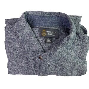 Wallin & Bros Shirt Mens Large Casual Button Up Long Sleeve Charcoal Gray Pocket